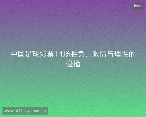 中国足球彩票14场胜负，激情与理性的碰撞