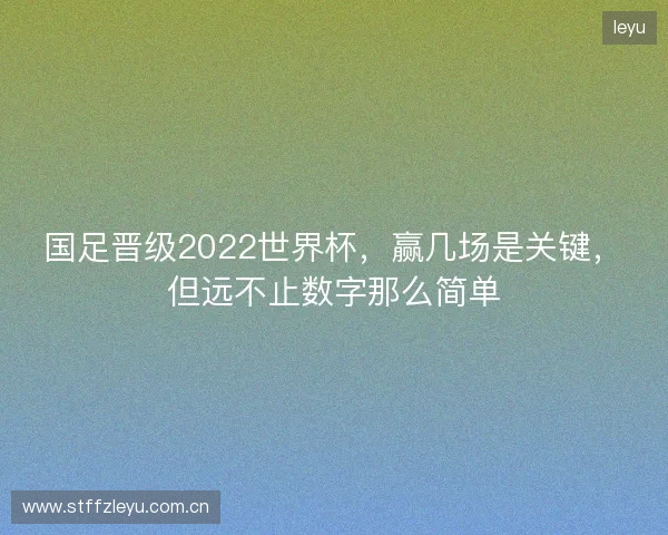 国足晋级2022世界杯，赢几场是关键，但远不止数字那么简单